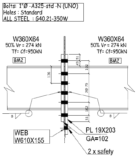 Steel Connection - End Plate, Extended Dimensions & Drawings